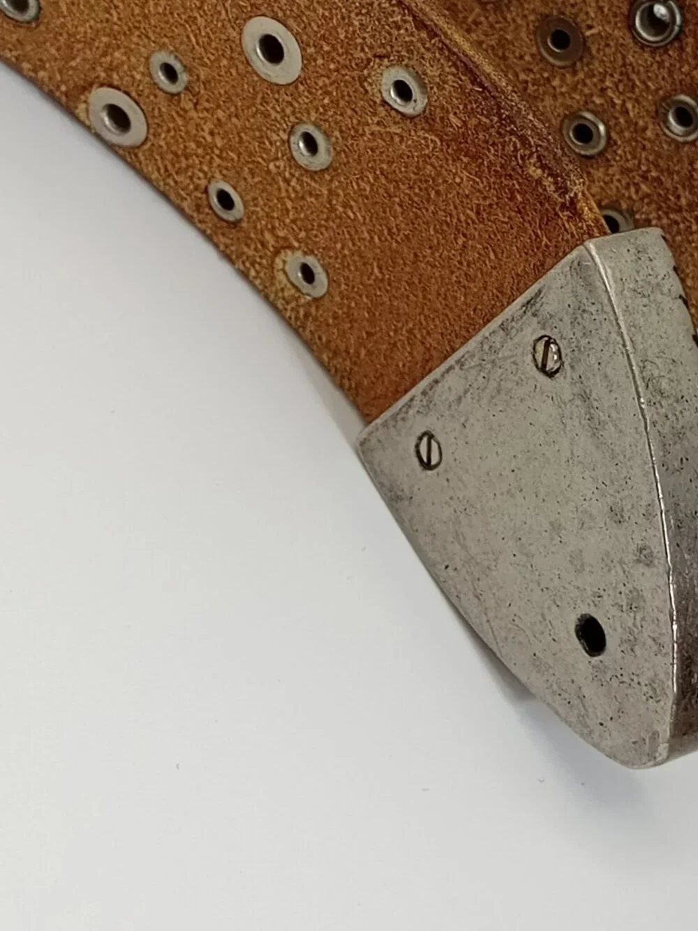 Y2K Arizona Jean Co Studded Leather Belt Silver Rhinestone Western Cyber Boho 37